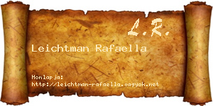 Leichtman Rafaella névjegykártya